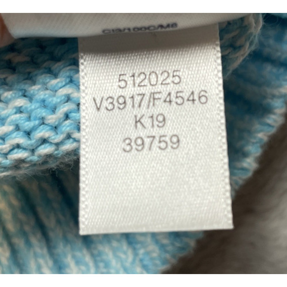 Lands End Drifter Cable-Knit Sweater Womens L/P Heathered Aqua Cotton Coastal - Picture 6 of 8